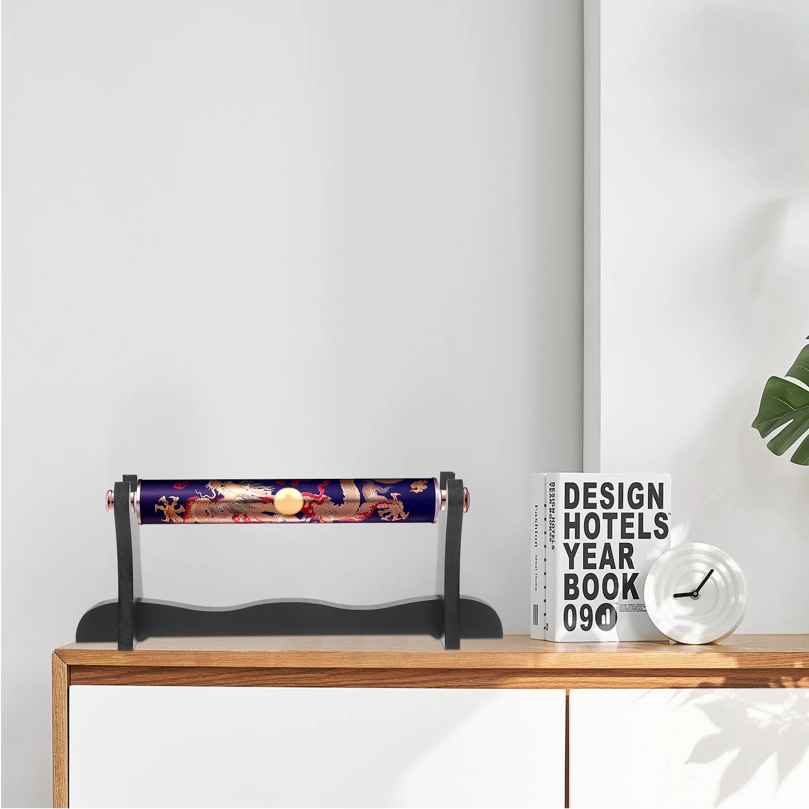 

Wood Scroll Storage Stand Display Rack for Home Supplies Elegant Desktop Bracket Simple Design Strong Load-Bearing Scroll