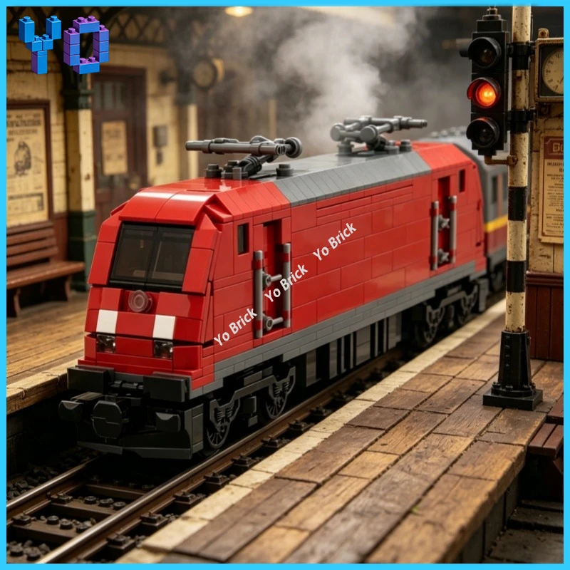 

Realistic German RailwayTrain BuildingBlock Set BR 152 EuroSprinterModel Small Particles AssemblyDesktop Decoration Toy for Boys