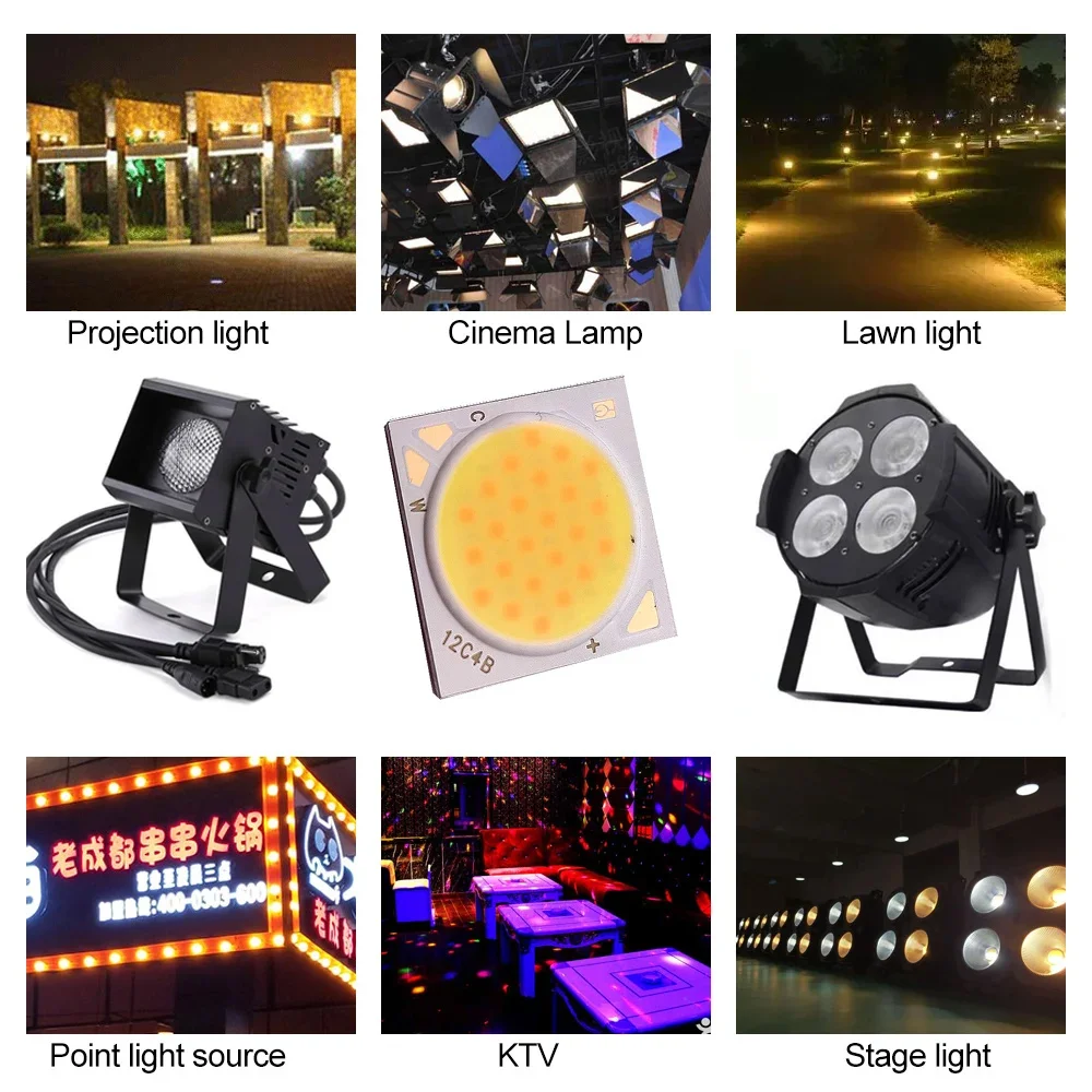 100W Podwójny kolor Ciepły biały i biały Koraliki LED o wysokiej jasności Chip Light Zintegrowana lampa COB do reflektora Spotlight Stage