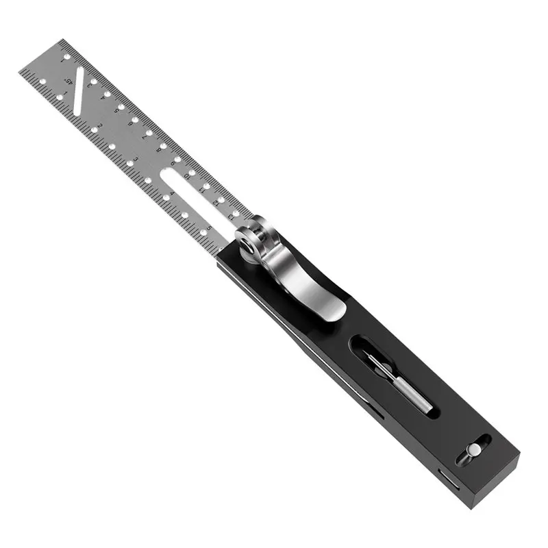 NEW HOT In Stock-High Precision T-Shape Woodworking Scriber Ruler Portable Multi-Angle Scribing Tool Movable Angle Gauge Accurac