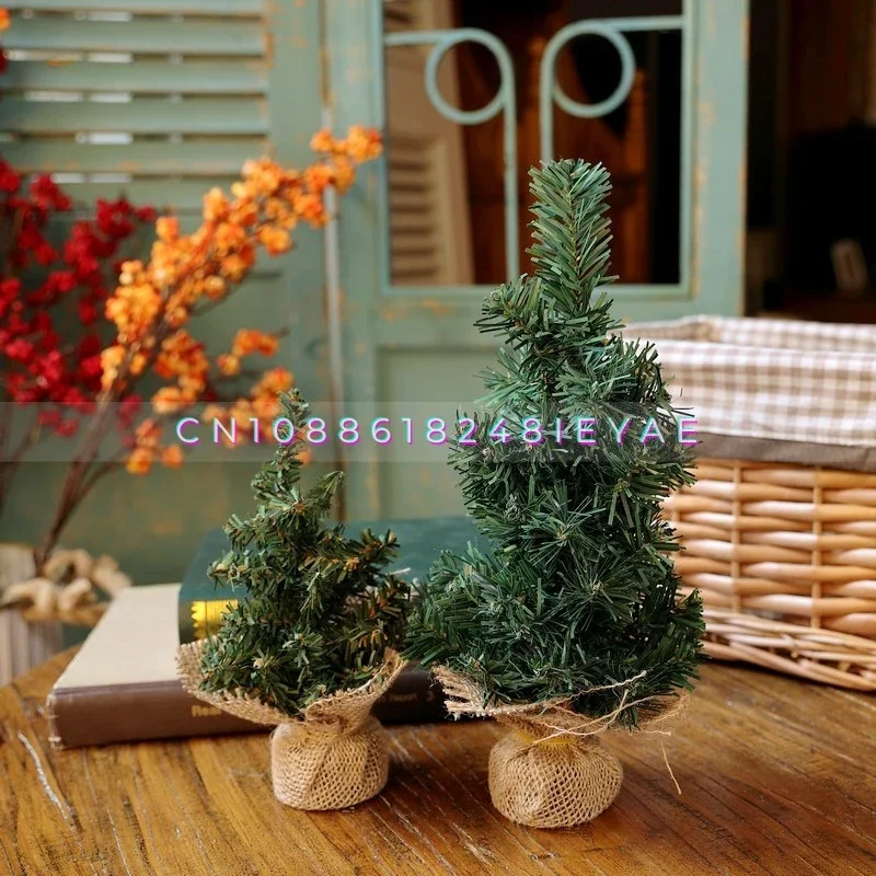 

Льняное дно раковины из полиэтиленового материала, мини-рождественская елка, имитация елки, настольная маленькая декоративная елка, рождественское украшение для дома