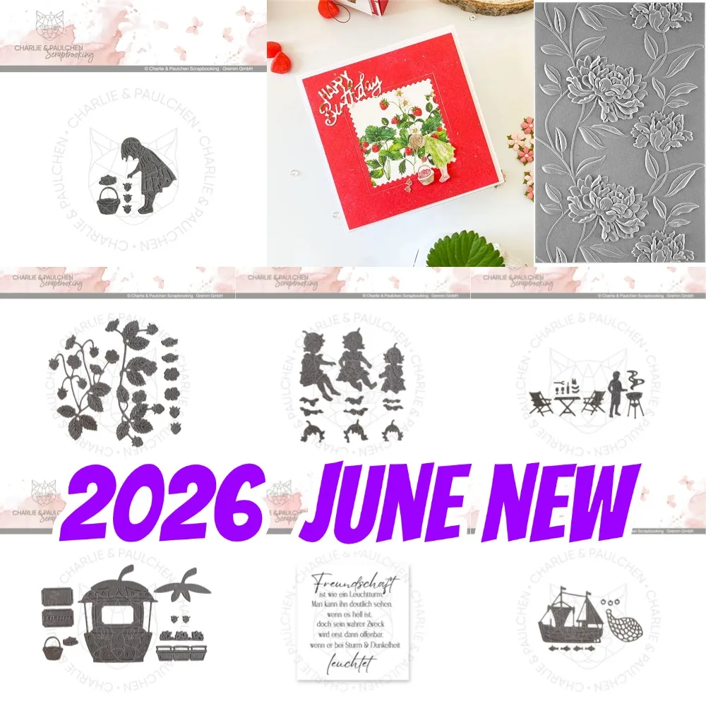 Erdbeerfee 2026 Juni Neue Metall-Stanzformen für DIY Scrapbooking Bastelarbeiten Fotoalbum-Vorlage Handgemachte Dekoration