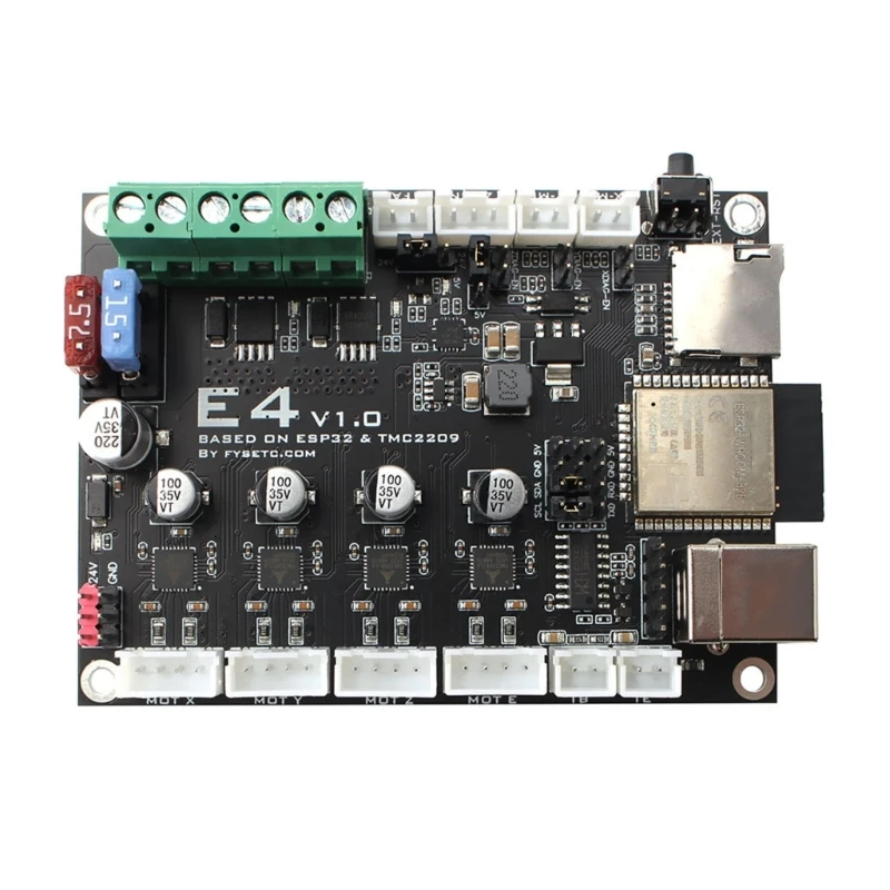 

E4 ESP32 Minimal 3D Printers Control Board Support WiFi Wirelessly Speed to 240MHz 4PCS TMC2209 Dropship