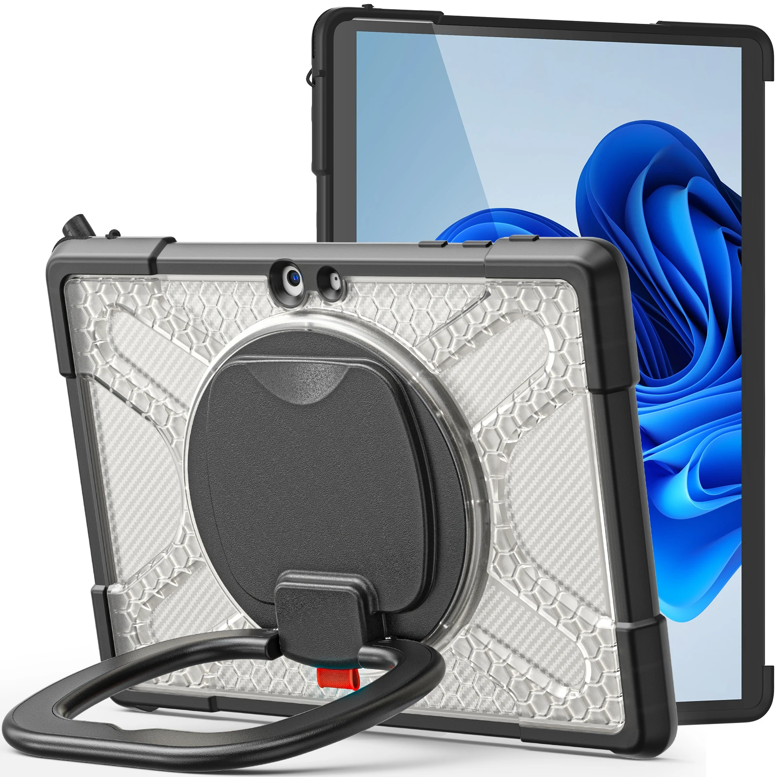 Rotating Stand Handle Grip Case For Microsoft Surface Go 4 3 2 1 10.5 inch Heavy Duty Cover TPU-PC Keyboard Connection Support