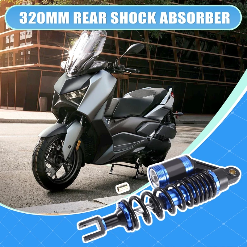 Super Sale Motorcycle Universal 320mm Rear Hydraulic Shock Absorber for Kawasaki Suzuki Honda Yamaha BWS Scooters,Blue