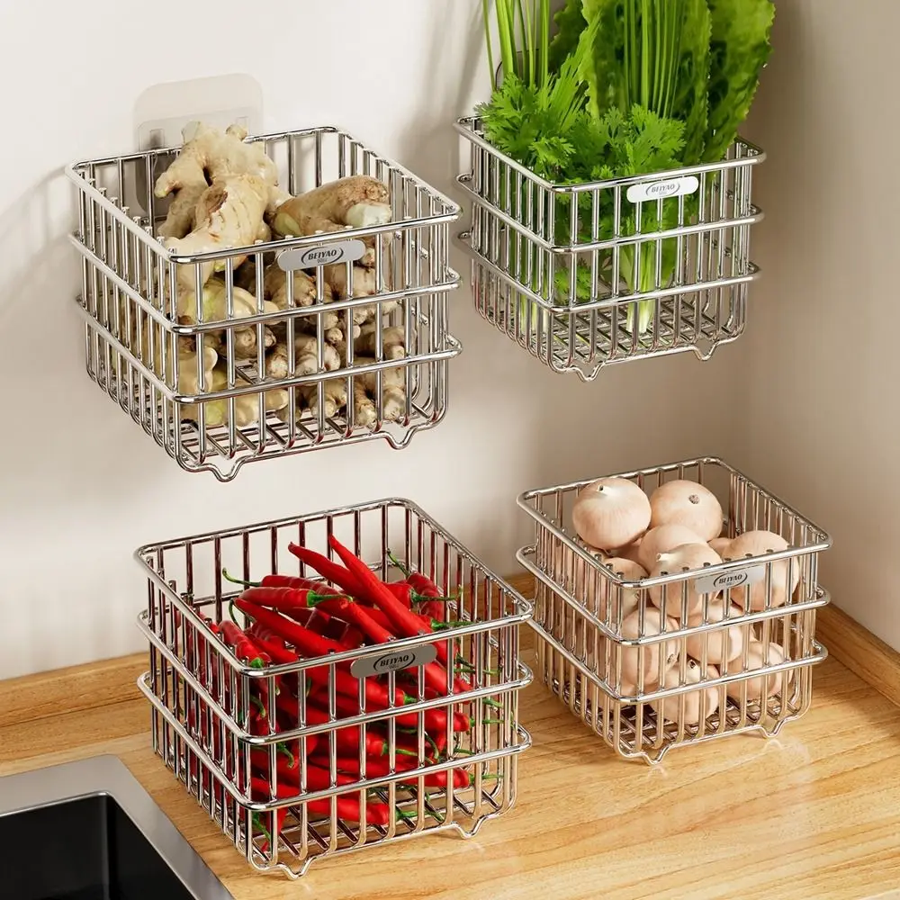 

Large Capacity 304 Stainless Steel Drainage Basket Space Saving Waterproof Metal Wire Basket Lightweight Decorative