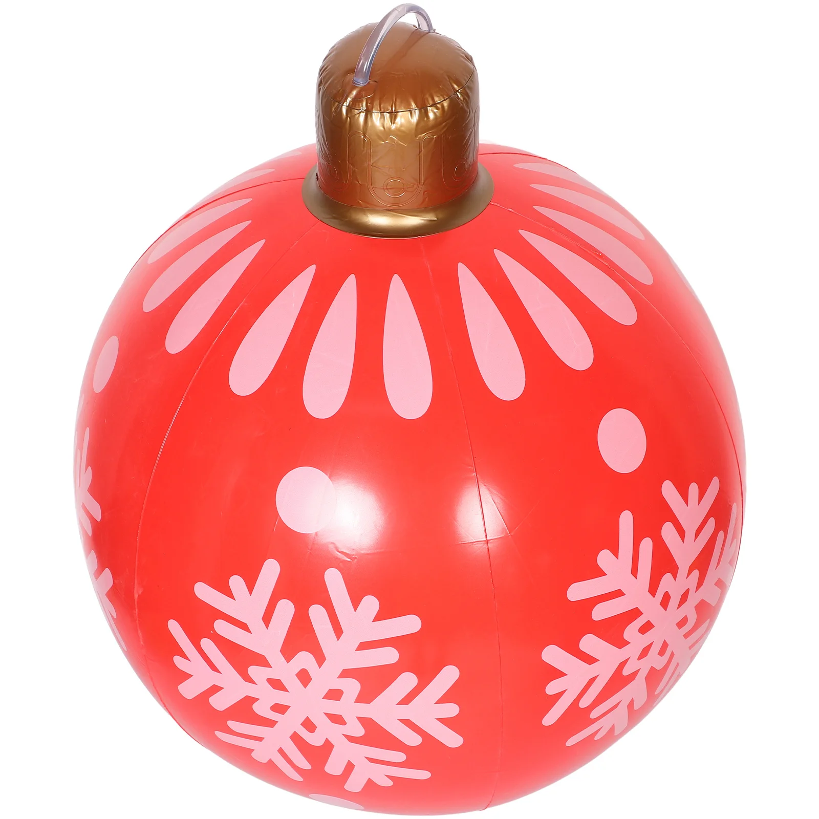 

Red Inflatable Christmas Ball Large Snowflake Design Outdoor Holiday Decoration for Yard Porch Garden Festive Season Eye