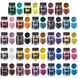 50ml 24 Colors Resin Pearl Powder Pigment Filler Candle Colorant Dye Mineral Powder Epoxy Resin Dye Jewelry Making Accessories