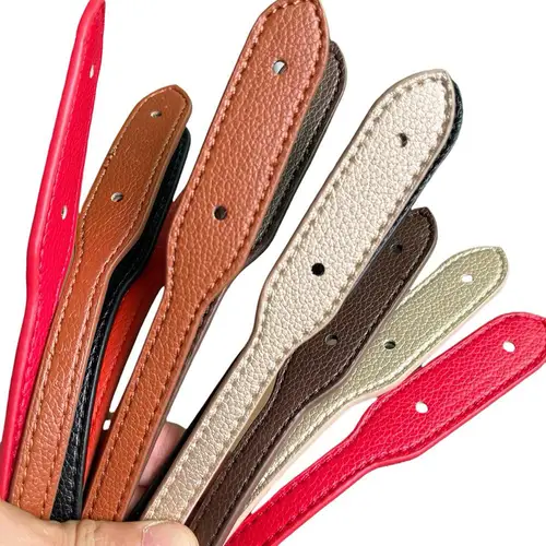 Imagen 2 del producto Correa de bolso de hombro desmontable, 2 uds., bolsos de cuero Pu, cinturón, asas de repuesto para bolsos, bolso, asa de banda con remaches
