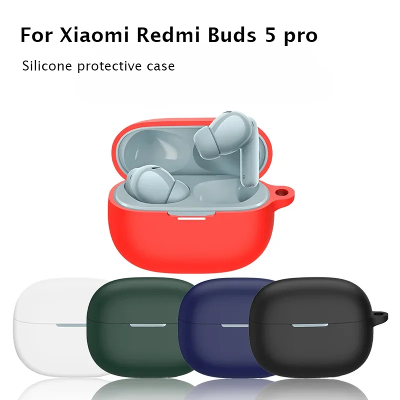 For Xiaomi Redmi Buds 5 pro Earphone Protective Case Silicone Cute Cover Siamese Silicone Pure color Cover for Redmi Buds 5 pro