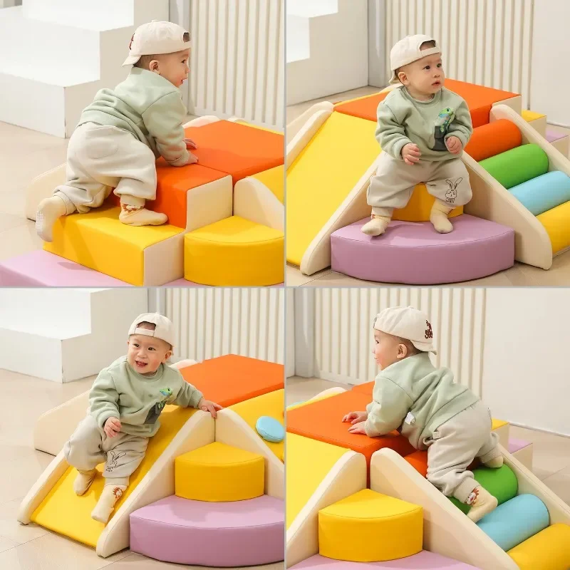 Early education center soft slide combination baby sensory integration training climbing frame baby stairs indoor ladder soft