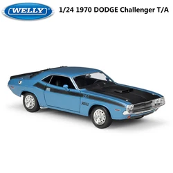 WELLY литая модель автомобиля 1:24 1970 DODGE Challenger T/A, классический автомобиль из сплава, Металлический Игрушечный Автомобиль для детей, коллекция украшений