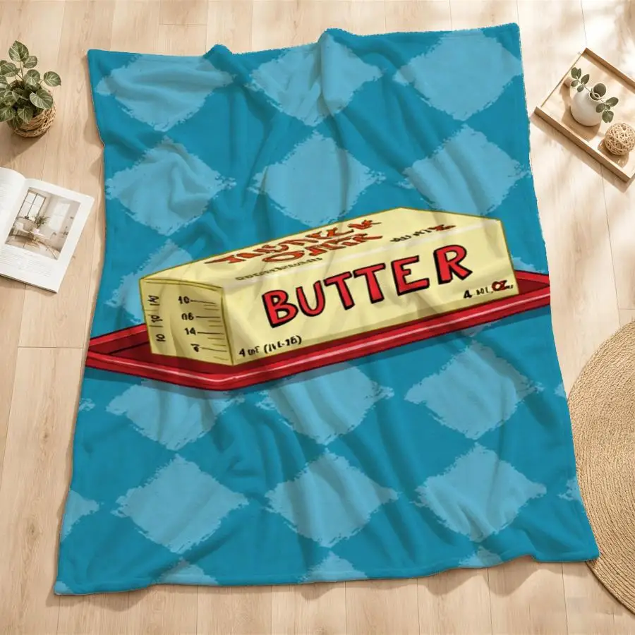 Cozy Butter Stick Weighted Blanket - Soft Flannel Throw Suitable for Couch, Bed, Office & Travel, Red Tray & Blue Checkered Design, Machine Washable - Bedspread, Warm Gift for,,, Dorm Room (No Revision Needed), 2D Flat