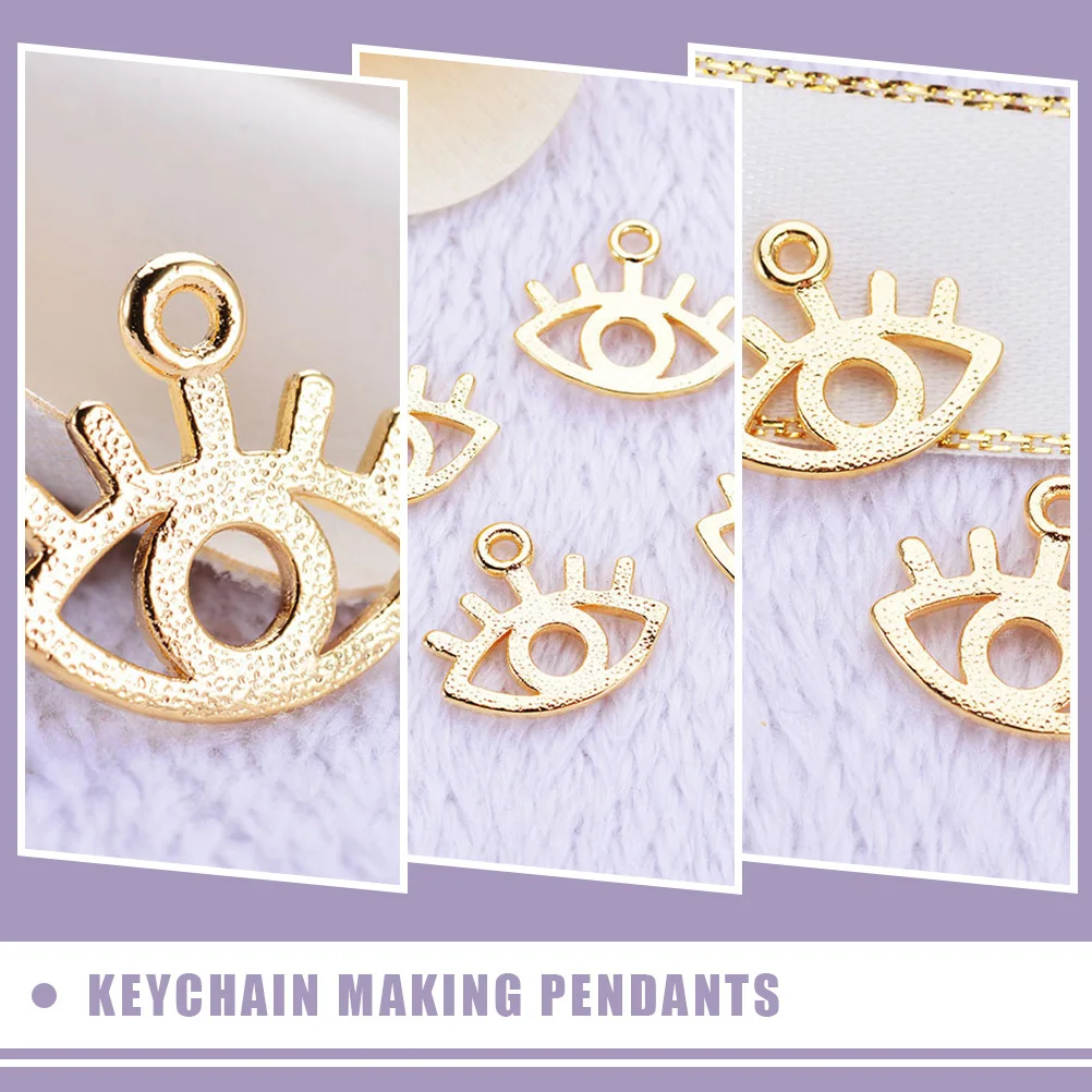 20Pcs Eye Shape Copper Pendant Charms DIY Jewelry Making Keychain Bracelet Necklace Earring Craft Accessories Earring Pendants