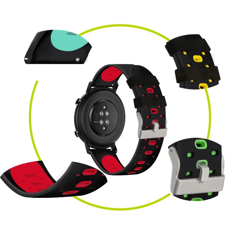 Bracelet de rechange en Silicone, 20mm, pour Xiaomi Amazfit GTS 3 2 Mini Bracelet de montre intelligente, pour Amazfit Bip S U Pro GTR 42mm