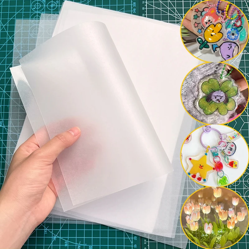5-50 Hojas de Papel Termoencogible Transparente para Manualidades, Decoración y Adornos Festivos