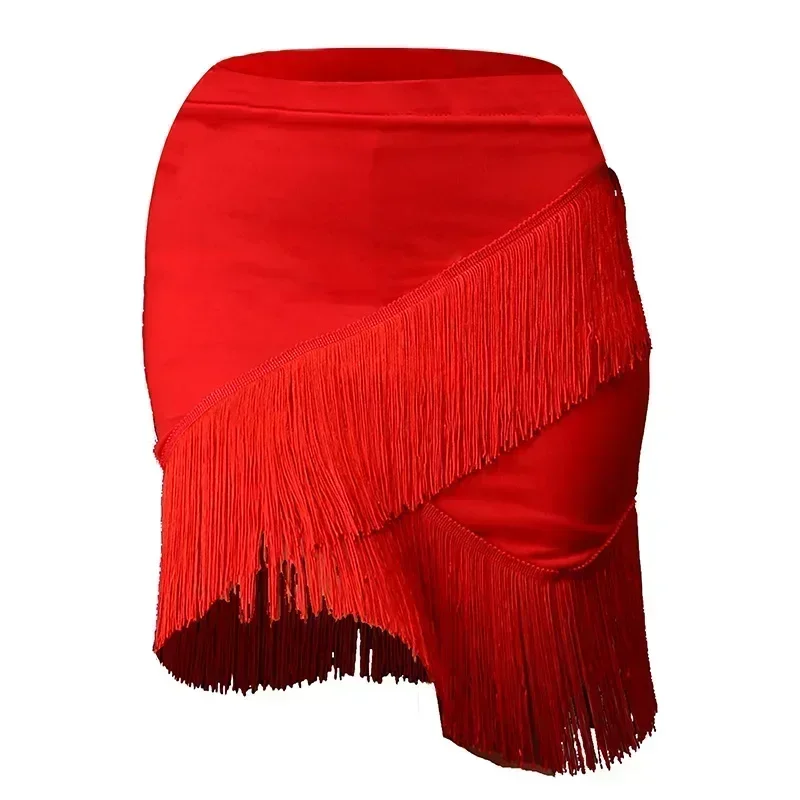 Short Skirt Latin Women\'s Skirt Square Dance Performance Clothing 2024 New Adult Encrypted Tassel Irregular Skirt Hip-covering