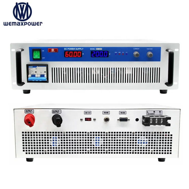 12Kw Switching 60V 200A & 75V160A &80V 150A &96V 125A &100V 120A &120V 100A &125V 96A &150V 80A Variable Output DC Power Supply