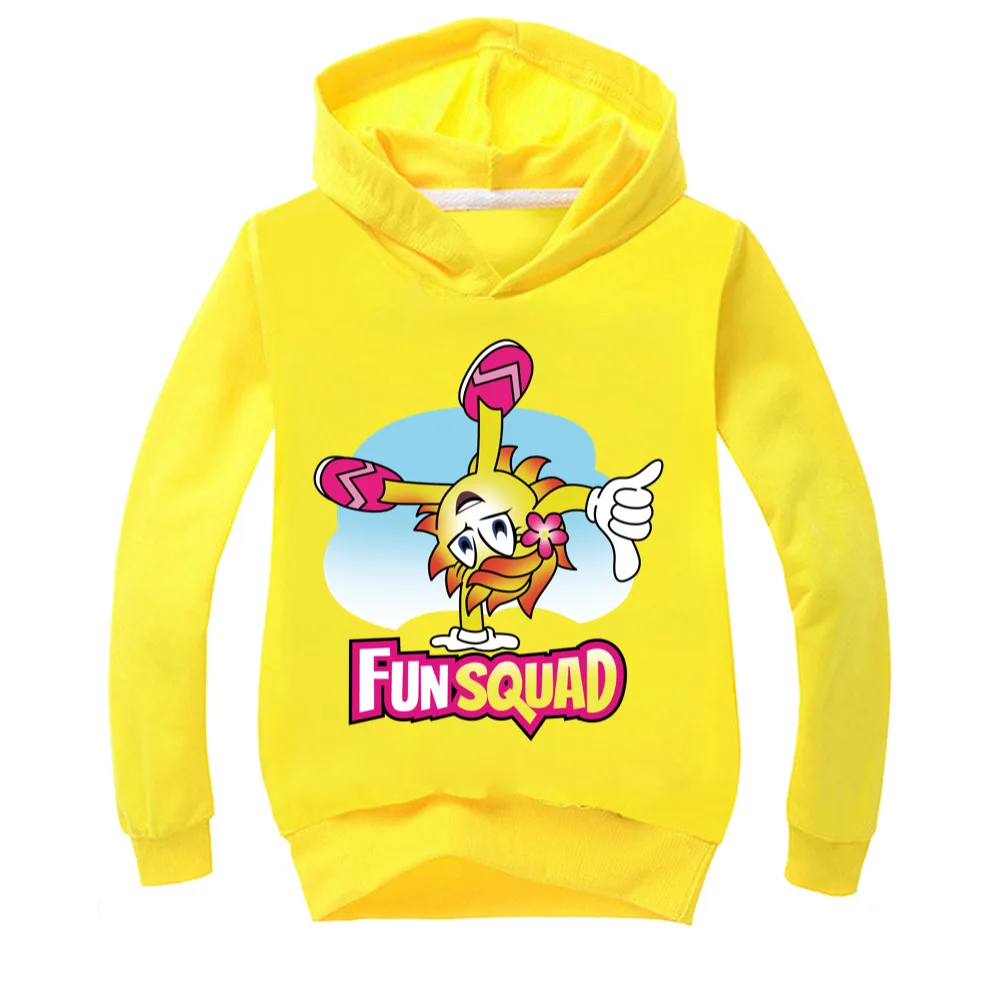 Game Fun Squad Gaming Hoodies Kids Cartoon Pullover Clothes Boys Long Sleeve Sweatshirt Toddler Girls Coats Children Outerwear