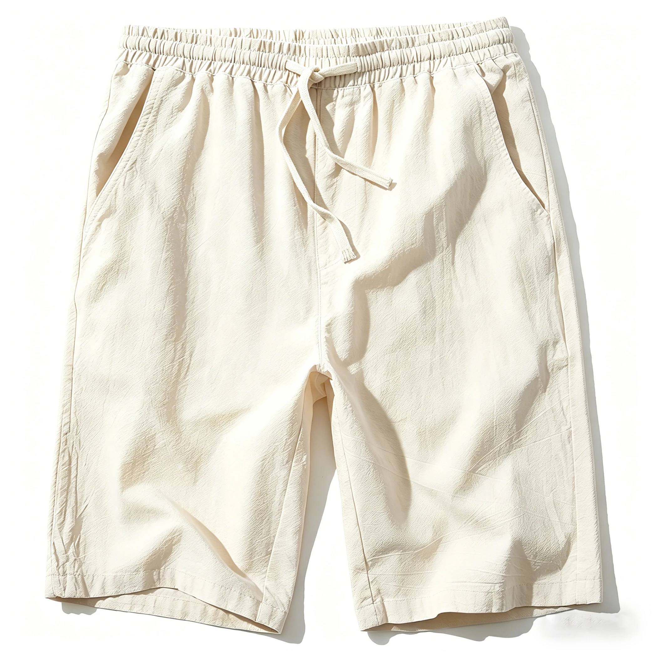 

Summer New Men's Breathable Shorts Hawaii Beach Short Pants Male Solid Color Trousers Loose Lightweight Short Streetwear