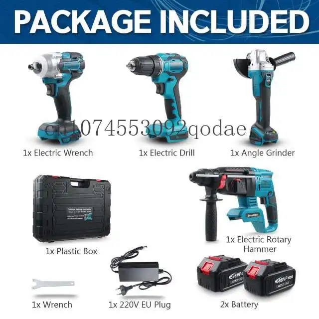 China Power Professional Cordless Electrician Battery  Combo Box Tool Sets