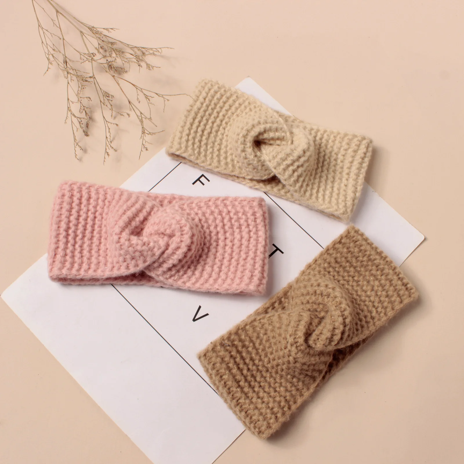 Baby Girl Twist Knot Headband Wool Knitted Turban Headwrap Newborn Crochet Warm Bandeau Kids Knit Headbands Children Headband