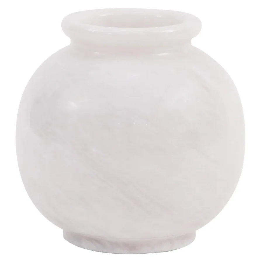 

Marble Flower Vase 5 Inch Handmade Vases for Flowers, Pampas Grass and Artificial Plants - Small Decorative Bud Vase for Center