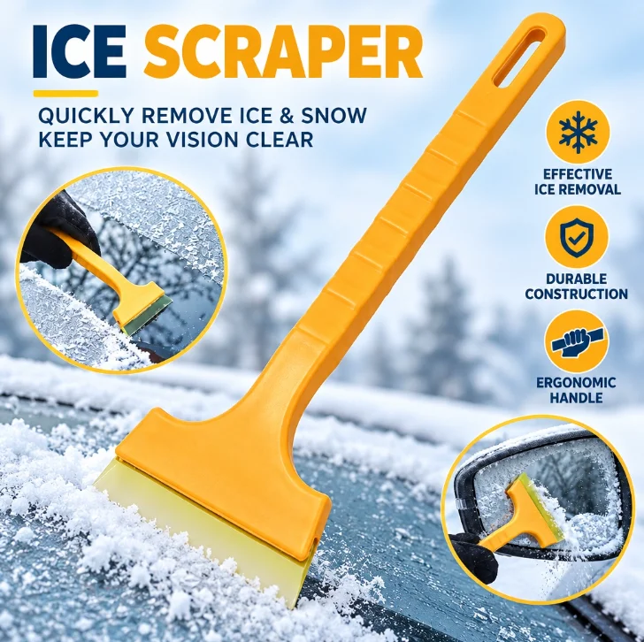Non-slip Portable Car Windshield Frost Ice Scraper Remover Tool Window Tint Squeegee for Car Windows Mirrors