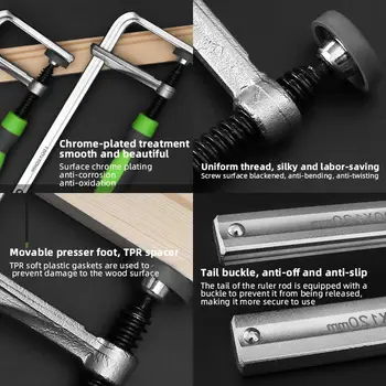 120/160/200/300mm 木工導軌夾具 1個裝 燕尾槽夾具 快速螺絲夾 適用於木工台鋸導軌工具 10 最佳銷售 T型軌道夾具 - №10