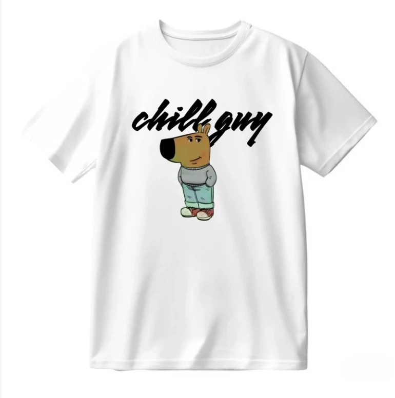 Chill Guy Calm Dog Foreign Hit Emoji Image Same Style Accessories Printed Men's and Women's T-Shirts