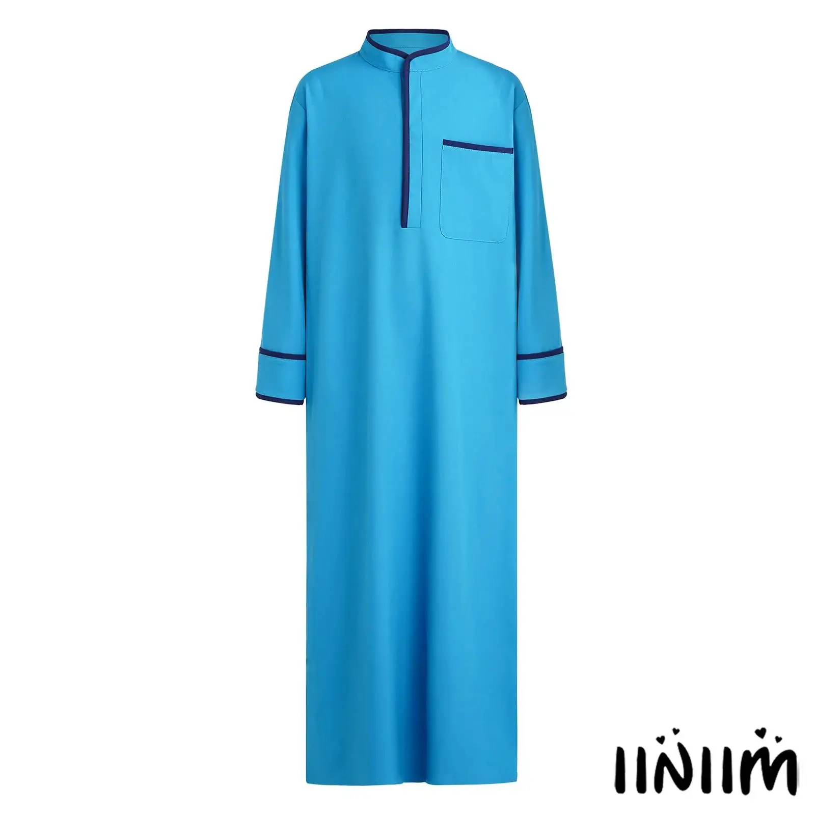 

Unisex Kids Choir Performance Gown Long Sleeve Front Split Zipper Metallic Trim Jumpsuit for Church Worship Dance Pastor Costume