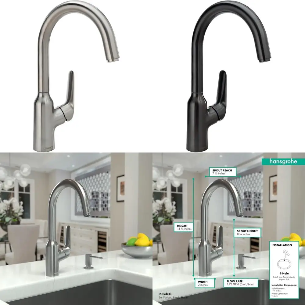 

Stainless Steel 14 Tall Single Handle Bar Faucet with Optic Finish for Modern Kitchens