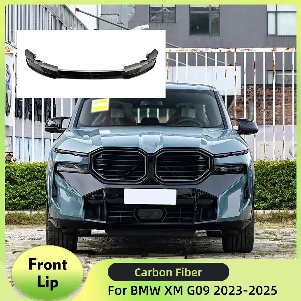 Carbon Fiber Front Lip Splitters for BMW XM G09 2023-2026 Front Bumper Lip Spoiler Splitters Protector