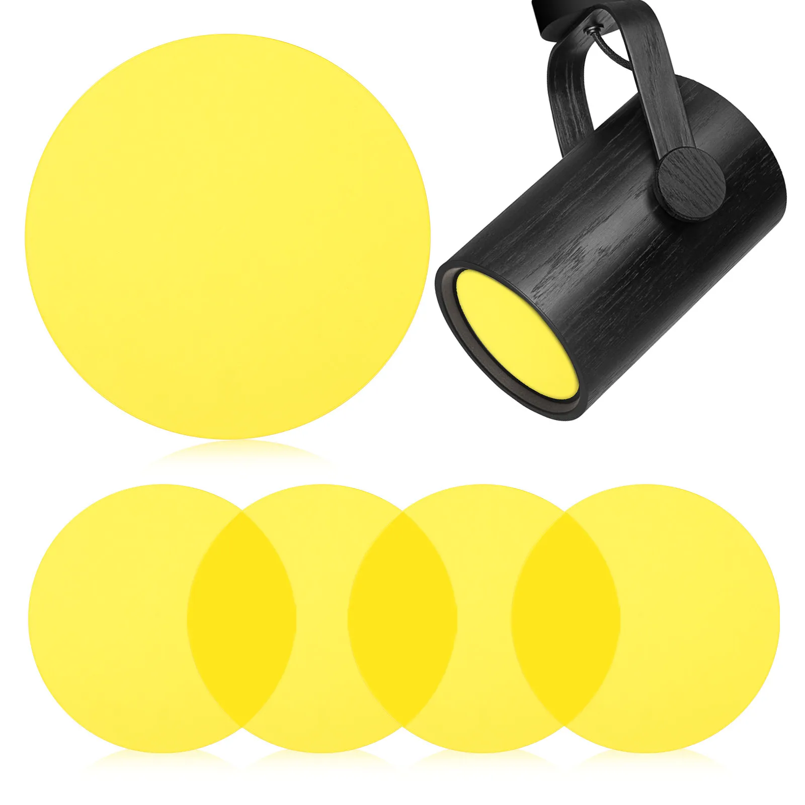 5pcs Color-Changing Light Filters Self-Adhesive Film Easy Installation Home Decor Warm Atmosphere Transparent Design Long-Term
