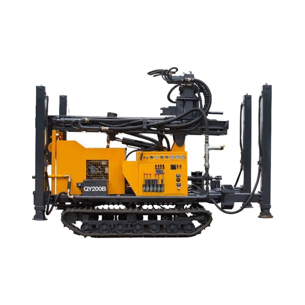 Diesel Engine Powered Tractor-Mounted Core Drill Rig With 200m Drilling Depth Track Mobility Air Power For Soil Application