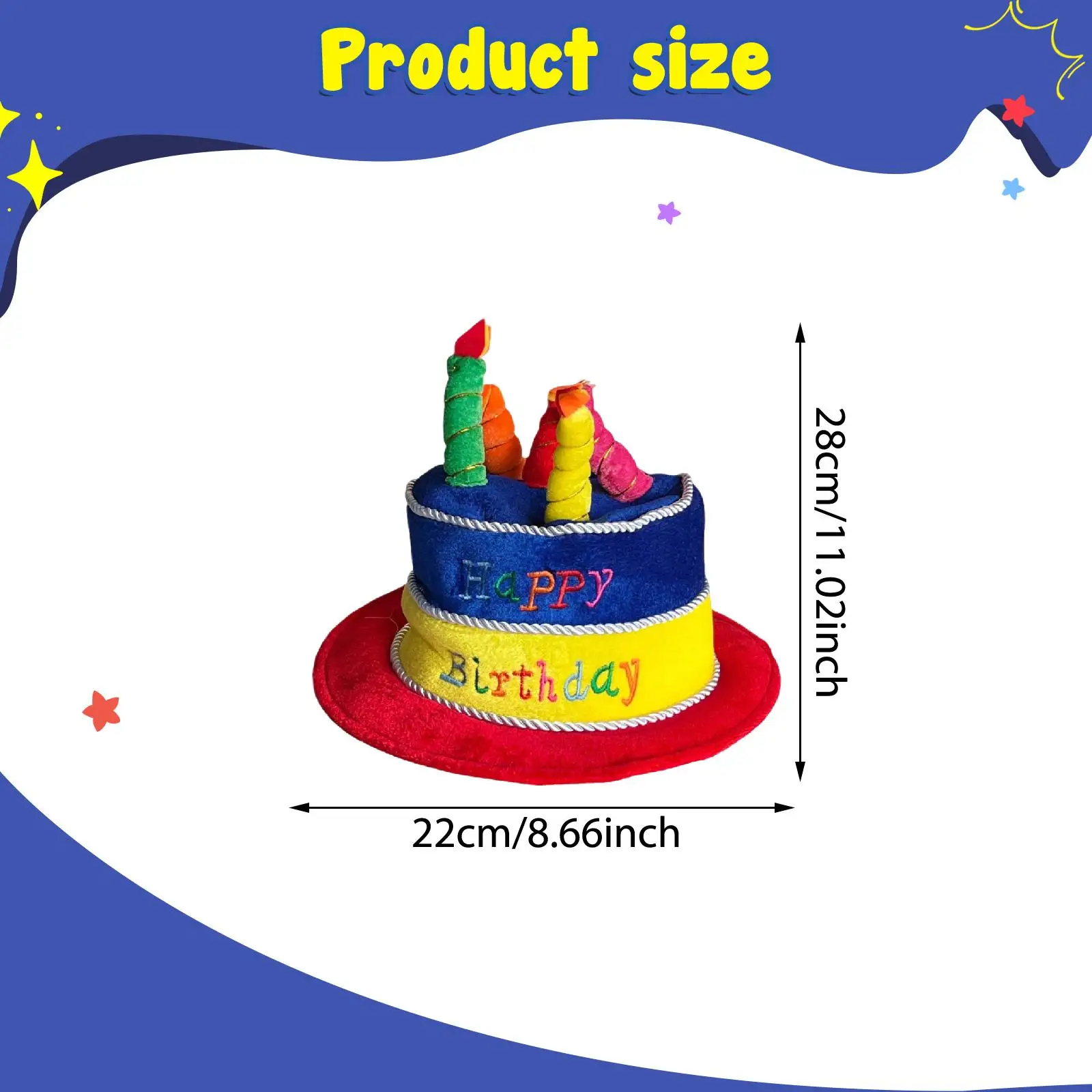 Birthday Cake Hat for Adults Cute Costume Accessories for Masquerade Show Teens