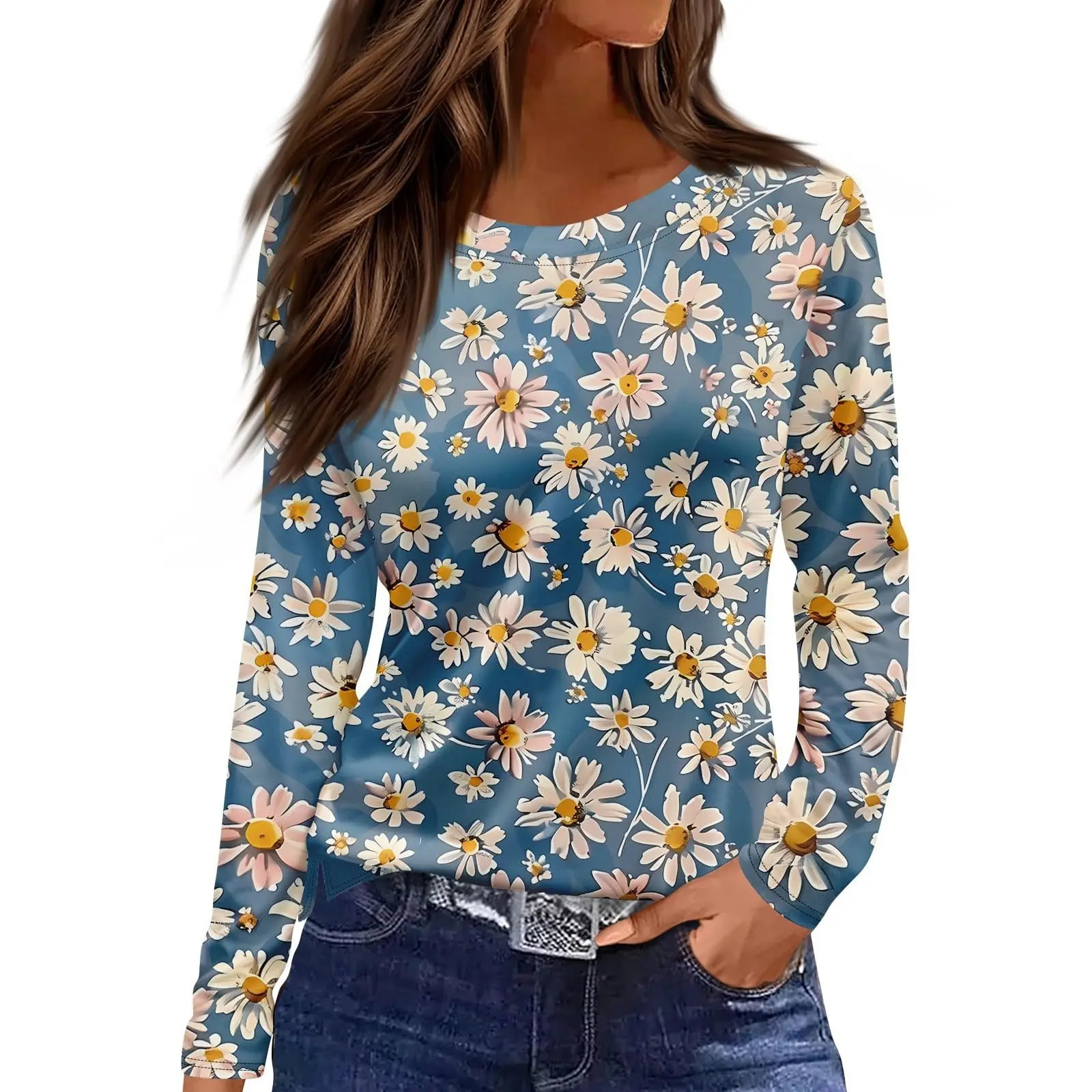 

Autumn Floral 3d Print Long SleeveT-Shirt Casual Women's Clothing Long Sleeve T-shirt Fashion Casual Oversized Tops Tees Female