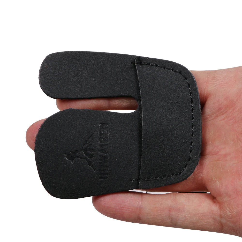 Black Professional Archery Finger Protector Glove Leather Finger Guard for Right Hand Bow Arrow Shooting
