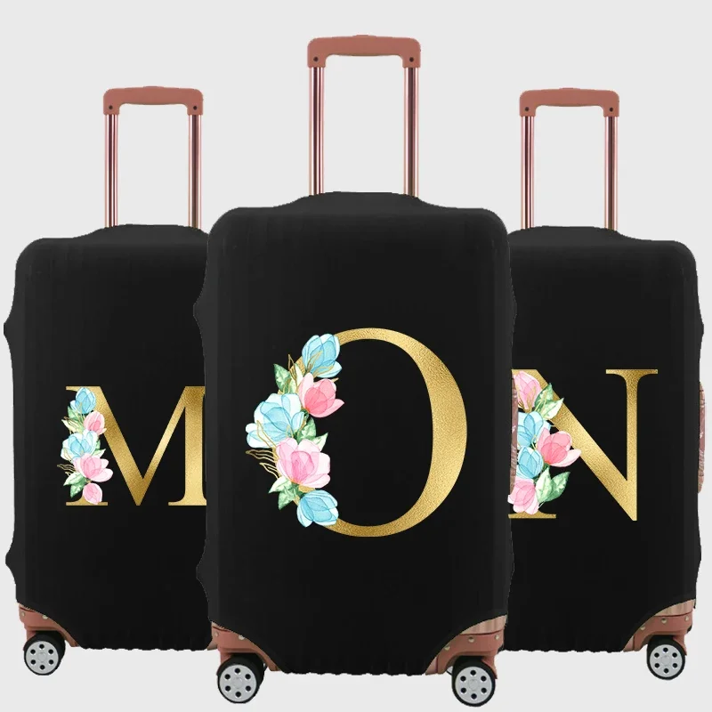 

Luggage Case Suitcase Dust Luggage Protective Cover for 18-32 Inch Gold Letter Print Trolley Elastic Cover Travel Accessorie