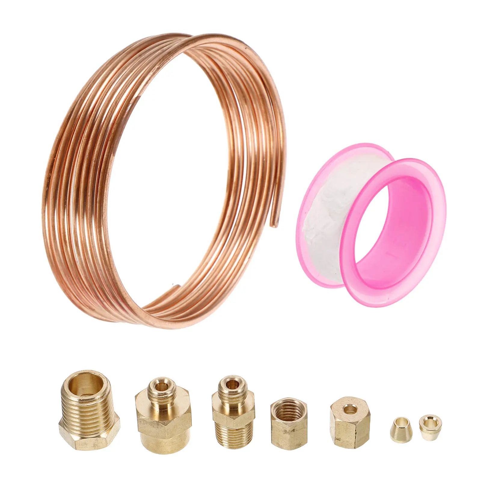

Oil Pressure Gauge Line Brass Connector Copper Tubing Kit for Tube Fitting