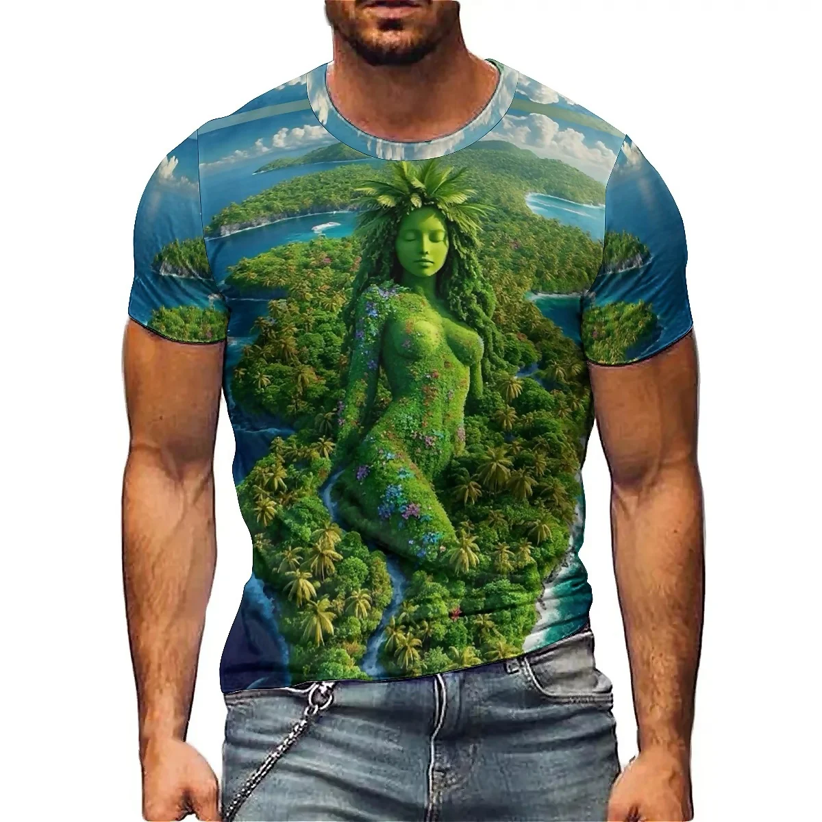 Versatile Fashion Bright Color Men's 3D Printed Short-Sleeve T-Shirt - Couple Outfit Shirt Style Top