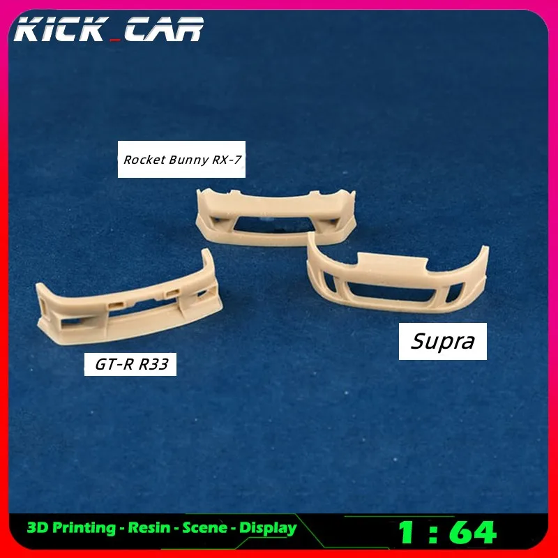 Kickcar Bumper Display Rack (With Bumper) 1:64 Diorama Uncolored Resin Garage Scene Decoration Simulation Scene Toy for Diecast