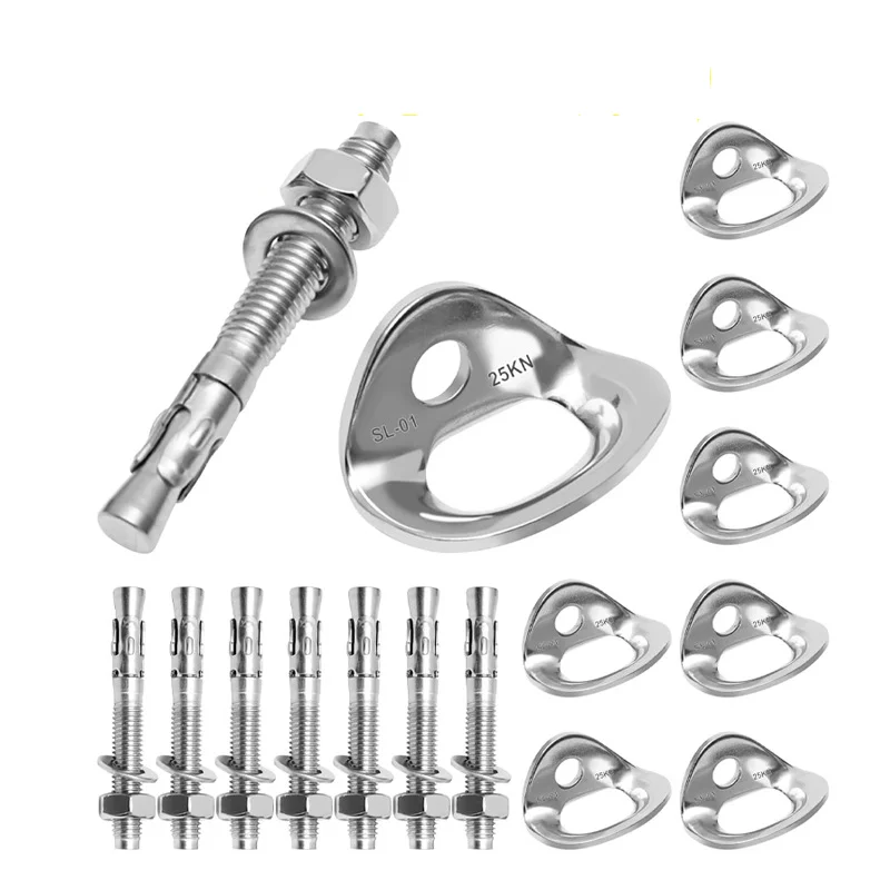 Rock Climb Fastening Pitong Nut Outdoor Anchor Bolt Hanger Plate 316 Stainless Steel Caving Belay Rigging 25kN M10