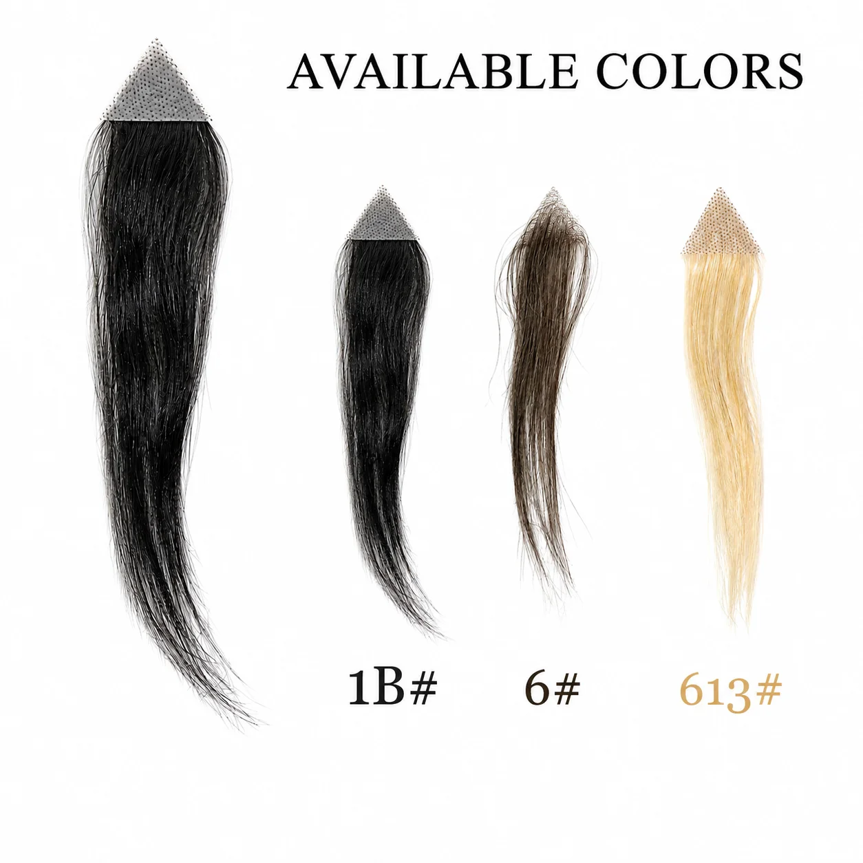 Invisible Triangle Mesh Hairpiece for Women 3x3 Hairline Topper Lightweight Frontal Hair Extension with Temple Coverage