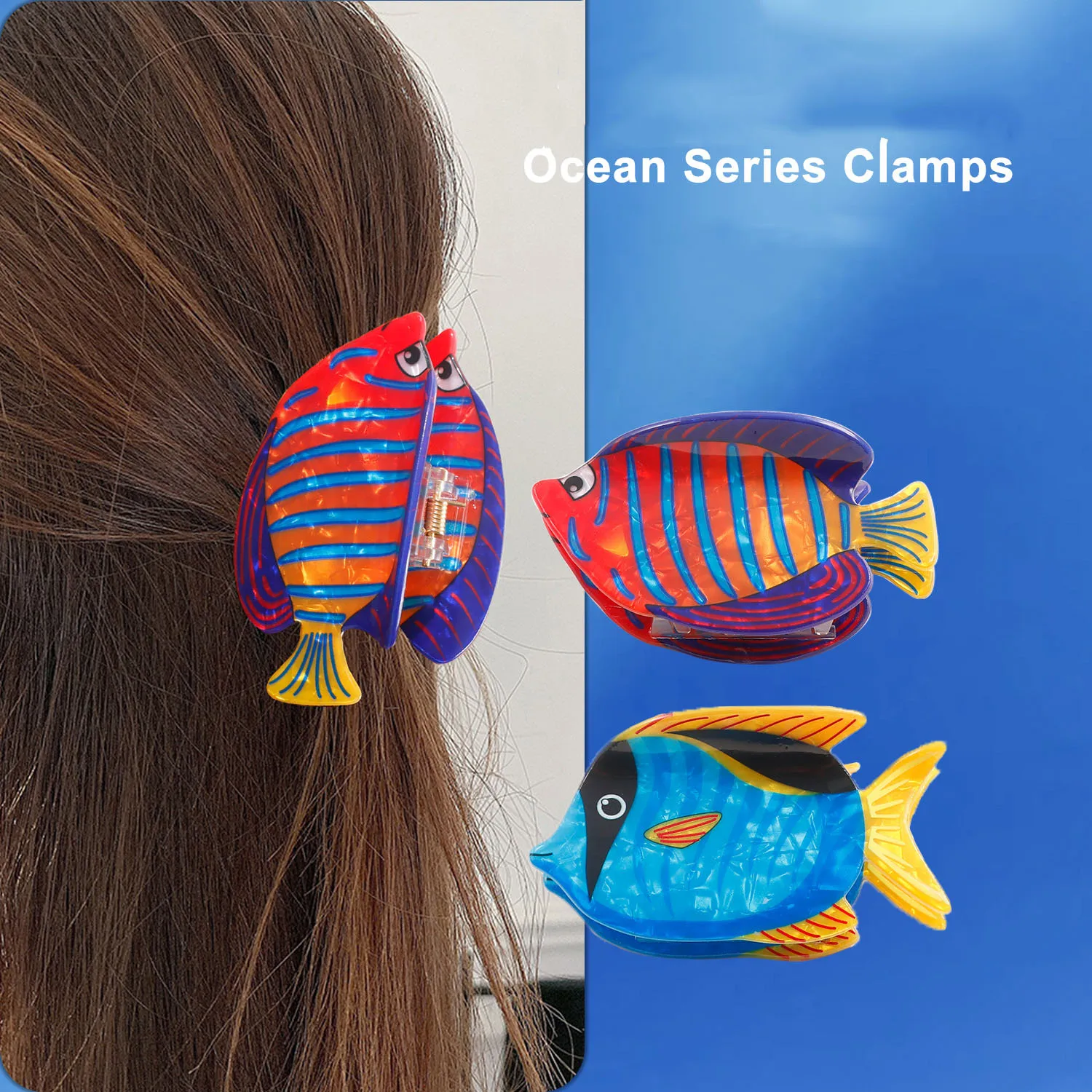 Marine Creature Style Grab Clip Multiple Colorful Cartoon Fish Hair Clips Shark Clip Fashion Creative Hair Accessories For Women