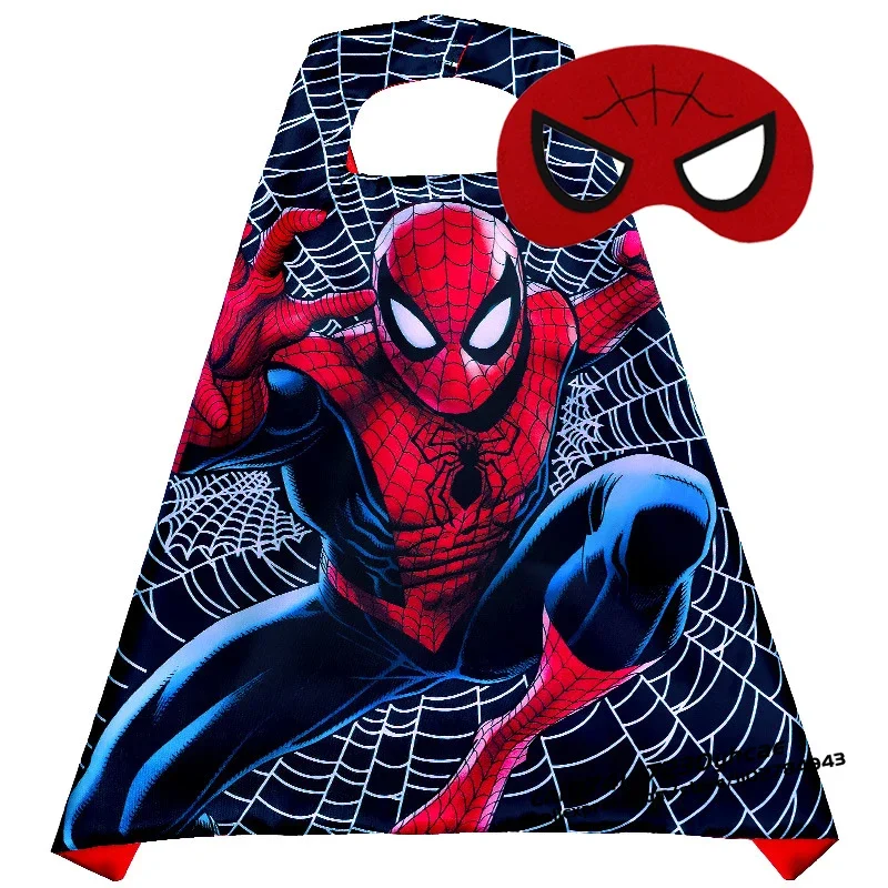 Disney Marvel Masquerade Mask Cape Spiderman Cloak Iron Man Hulk Cloak 70cm×70cm Marvel Characters Cosplay Child Party Gift