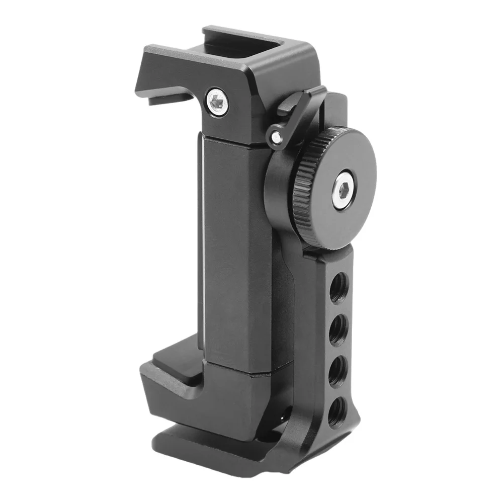 New Universal 360 Rotation Metal Phone Tripod Mount Smartphone Tripod Phone Clip Holder with Cold Shoe Mount for iPhone Sumsung