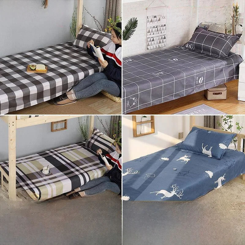

University Dormitory Single Bed Sheet Male Student Upper Lower Bunk Bed Single Piece University Male Quilt Cover Sheet
