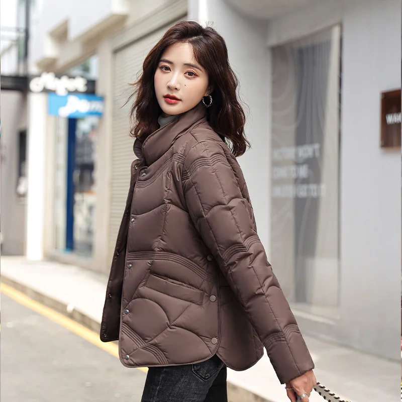 

Women Jacket 2025 New Autumn Winter Light Thin Down Cotton Coat Femme Casual Short Warm Basic Women Outerwear