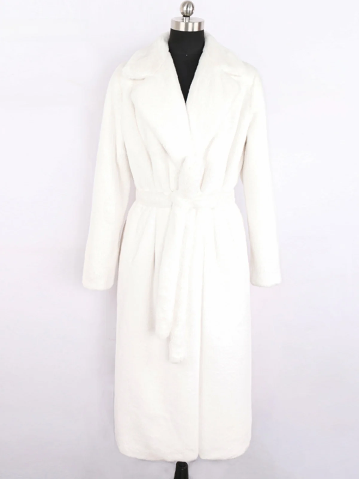 

Nerazzurri Korean Sle Loose Long Sve Faux Fur Coat Women's Outerwear Comfortable Warm Environmentally Friendly Coat